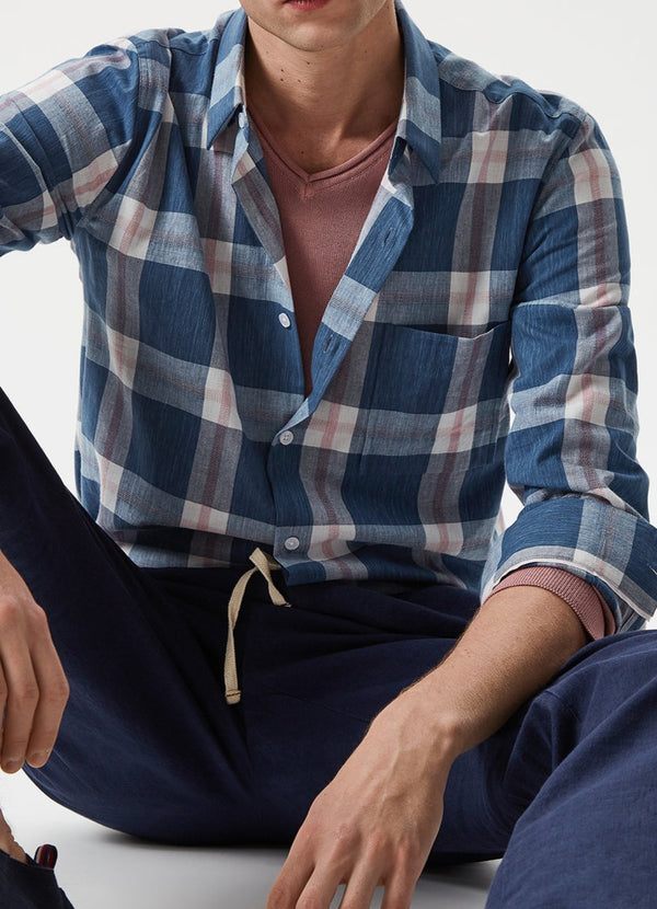 Blue Check Button-Down Shirt