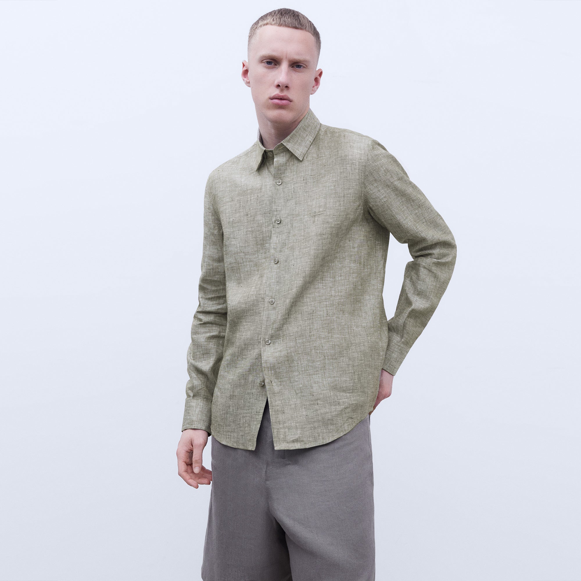 European Linen Lapel Collar Shirt | Adolfo Dominguez – Adolfo Dominguez ...