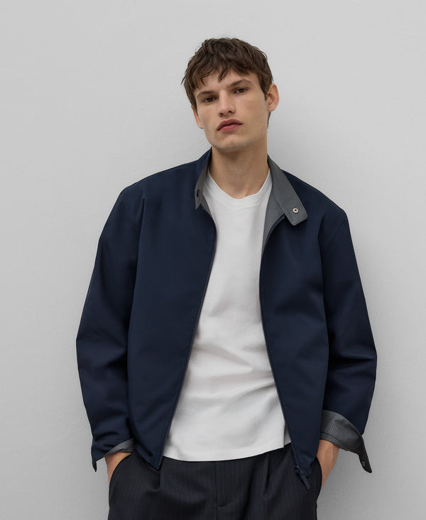 Reversible jacket man in navy blue