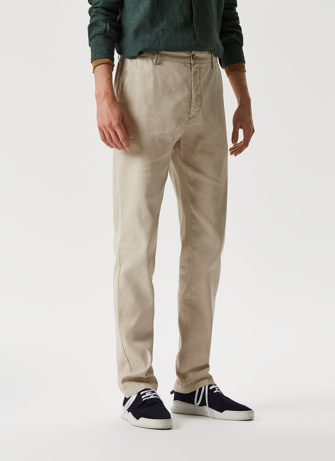 Sand Chino Trousers With Micro-Motif | Adolfo Dominguez – Adolfo ...