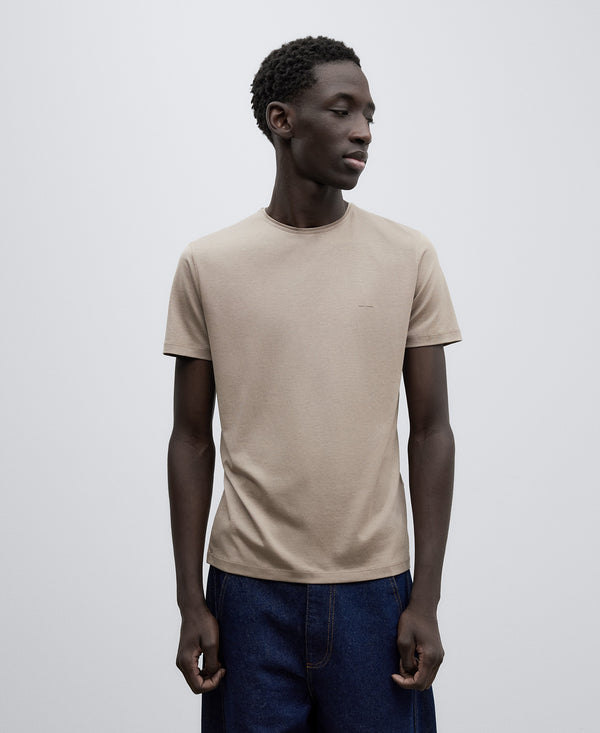 Taupe Crew Neck T-Shirt