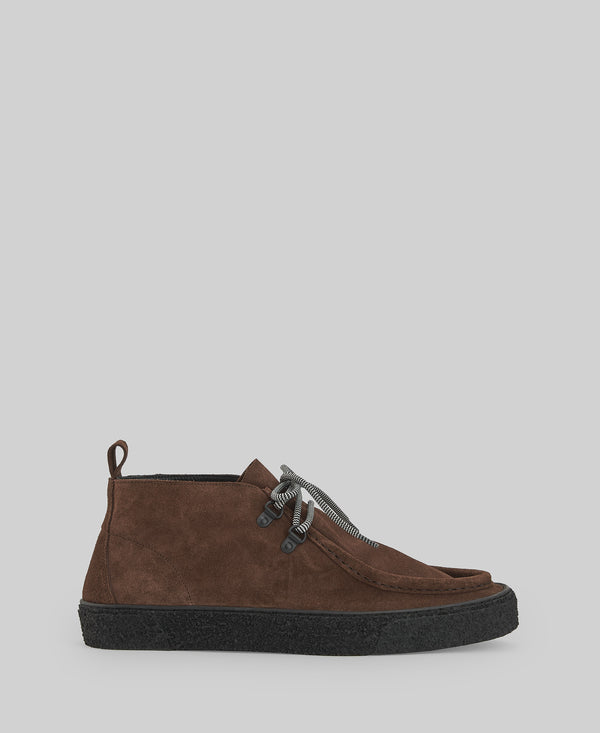 Suede boot man in brown