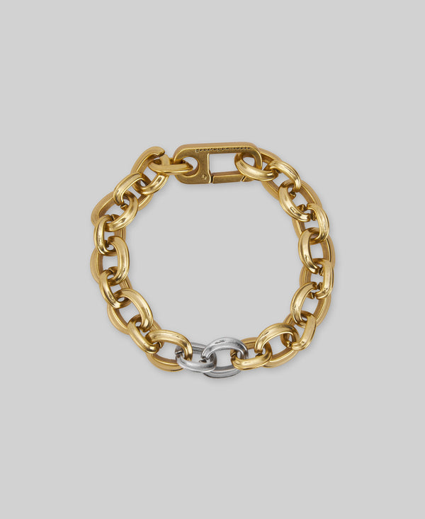 Two-tone link bracelet woman in gold/silver