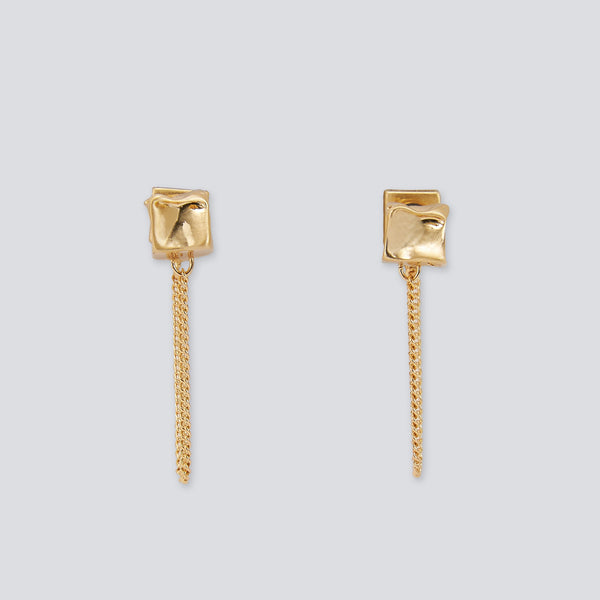 Gold/Silver Dices Motif Earrings
