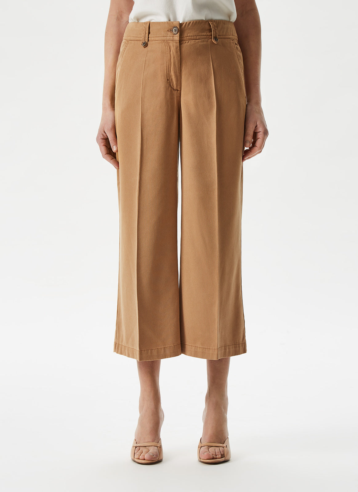 Camel Lyocell Cropped Trousers | Adolfo Dominguez – Adolfo Dominguez ...