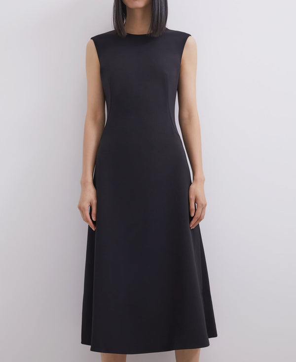 Black Open Back Midi Dress