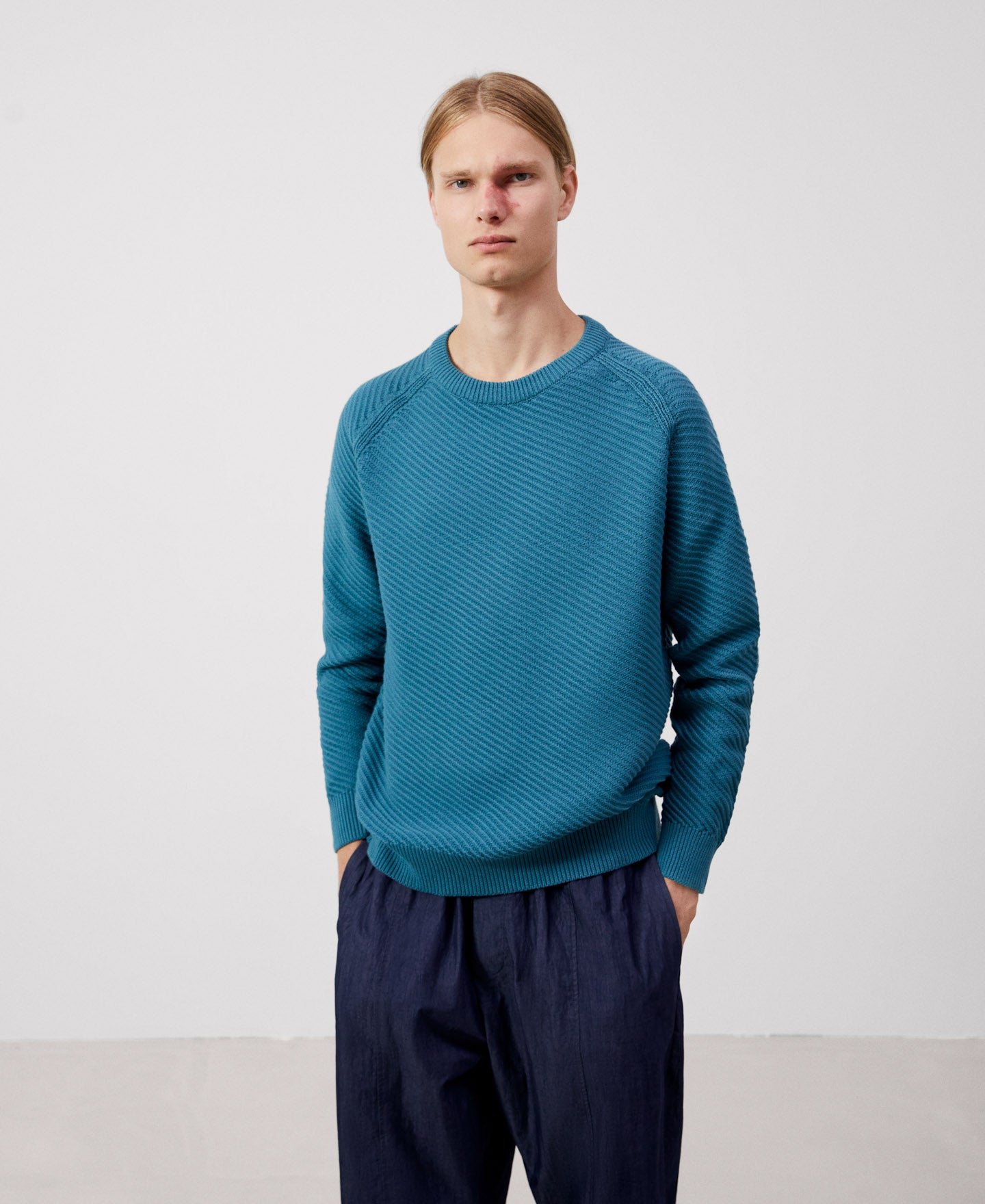 Turquoise Cotton Sweater | Adolfo Dominguez – Adolfo Dominguez Australia