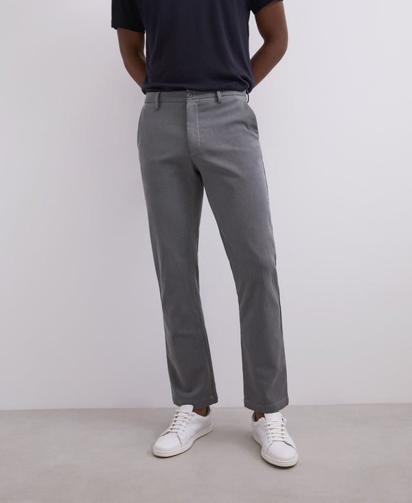 Grey Ankle Length Cotton Pants