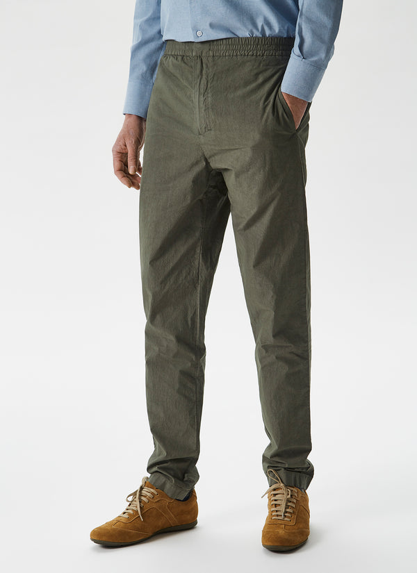 Ike Green Elasticc Waist Cotton Trousers