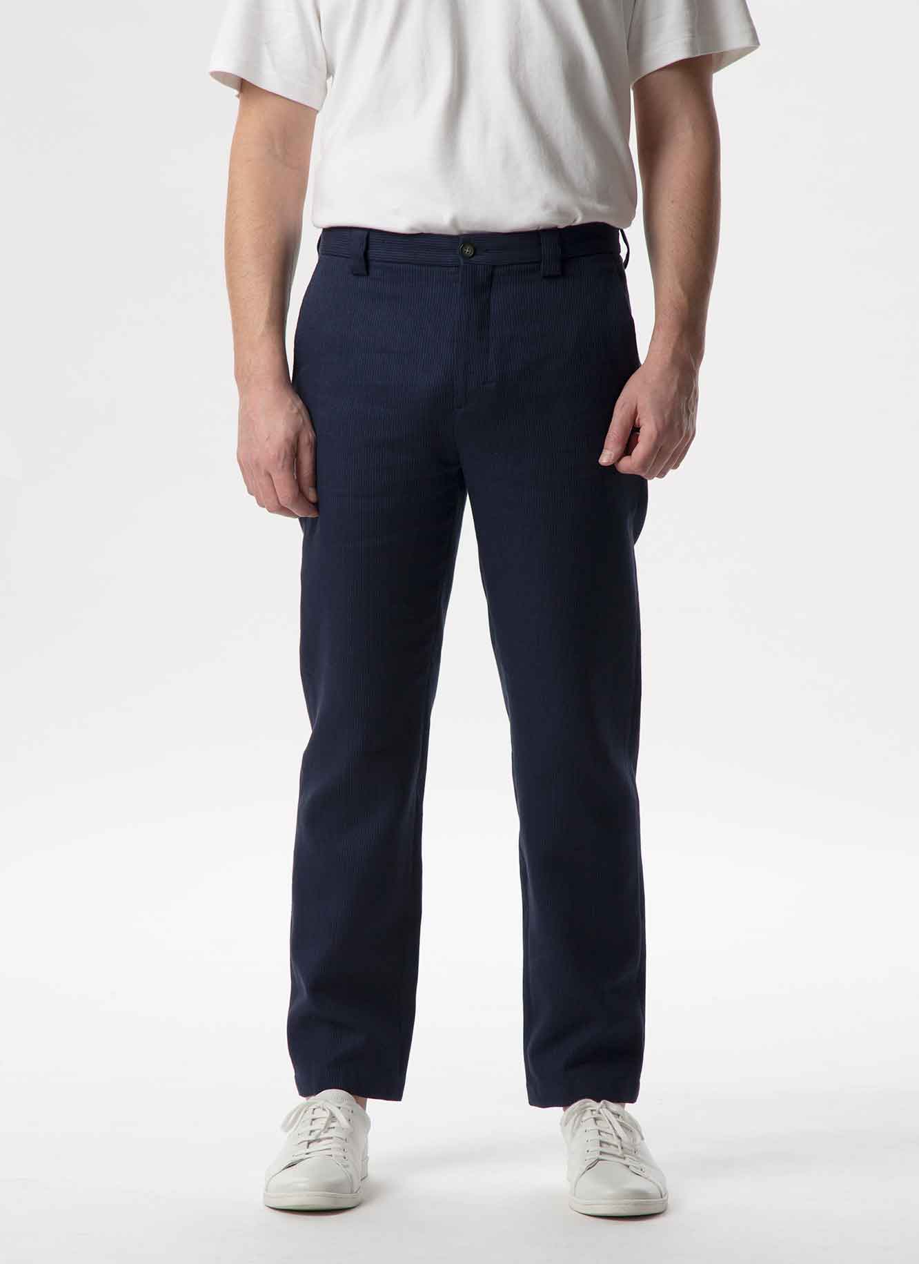 Ink Blue Washed Linen Trousers | Adolfo Dominguez – Adolfo Dominguez ...