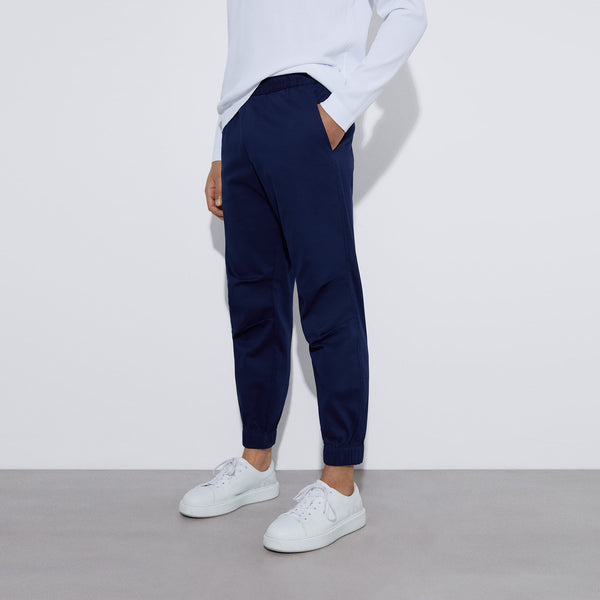 Navy Blue Cotton Jogger Pants