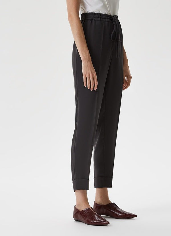 Women Trousers | Ankle-Length Trousers With Elastic Drawstring Waistband by Spanish designer Adolfo Dominguez