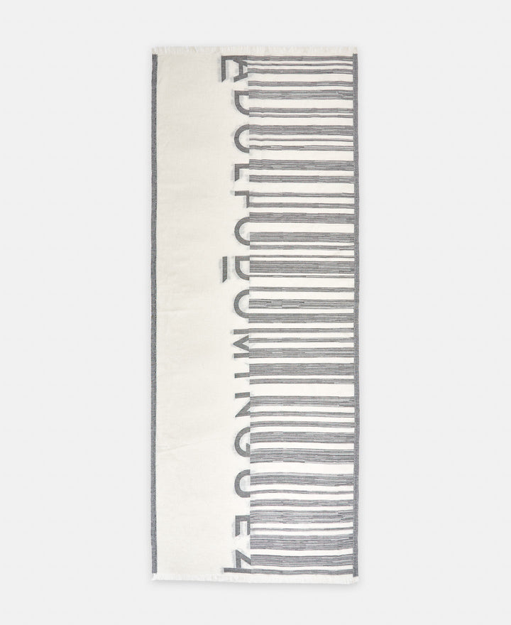 Women Shawl | Black And White Barcode Stamped Shawl by Spanish designer Adolfo Dominguez