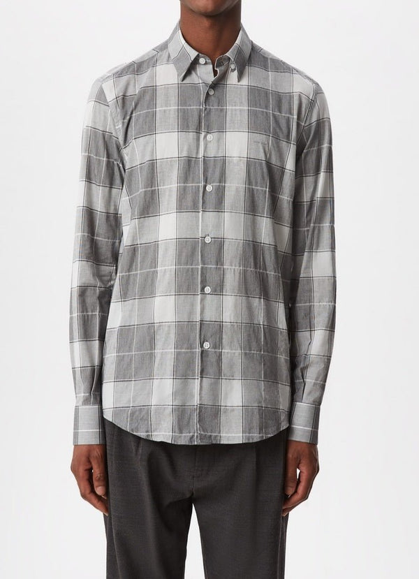 Men Shirt | Black And White Checked Shirt With Logo by Spanish designer Adolfo Dominguez