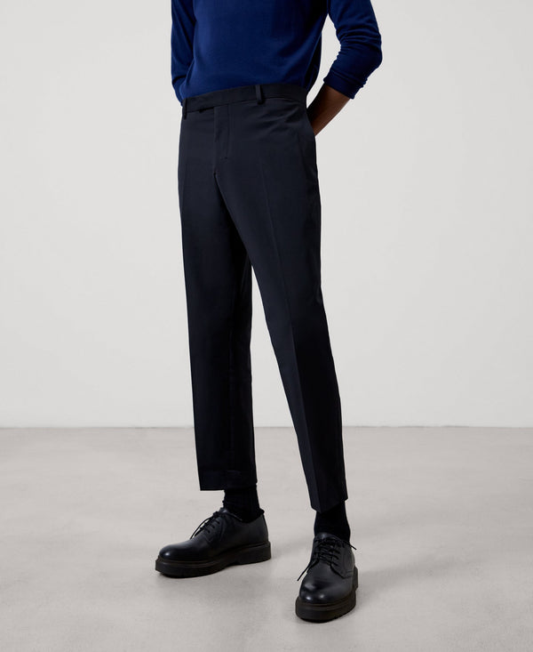 Men Trousers | Black Ankle-Length Tailored Trousers by Spanish designer Adolfo Dominguez