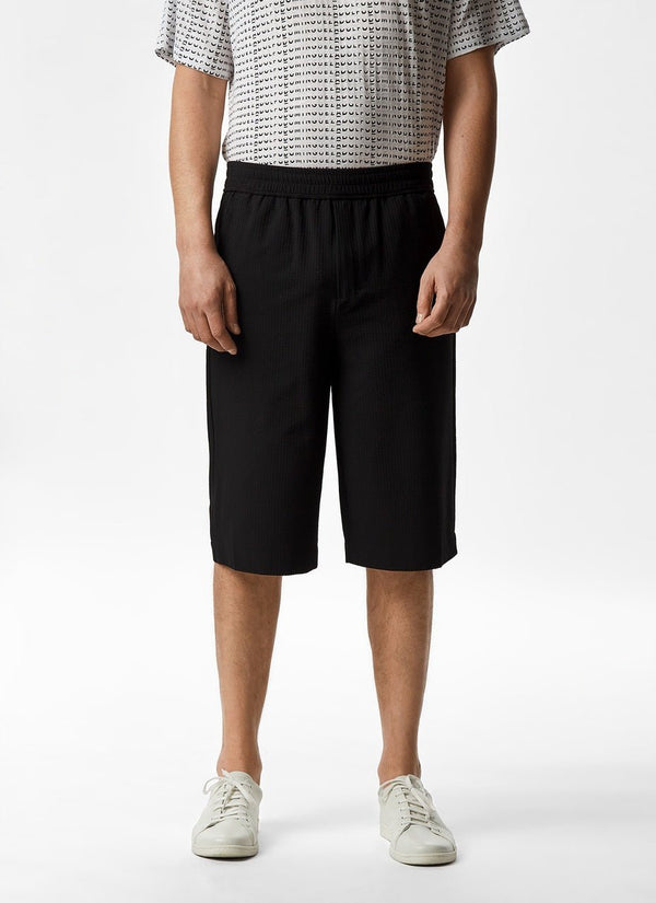 Men Shorts | Black Bermuda Shorts With Elastic Waist by Spanish designer Adolfo Dominguez