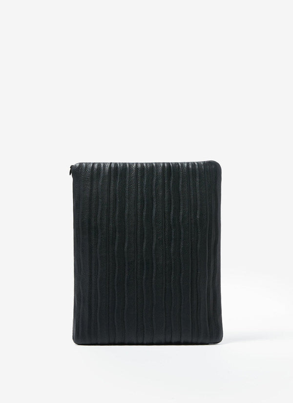 Men Wallet | Black Document Holder With Crinkle Finish by Spanish designer Adolfo Dominguez