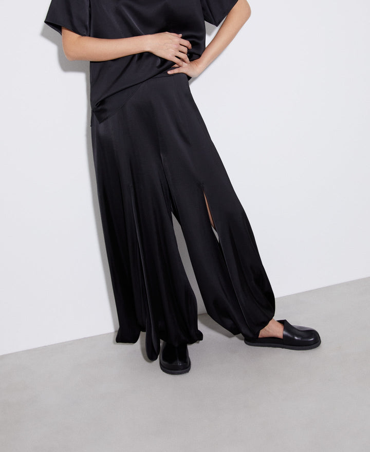 Women Trousers | Black Fluid Viscose Trousers by Spanish designer Adolfo Dominguez