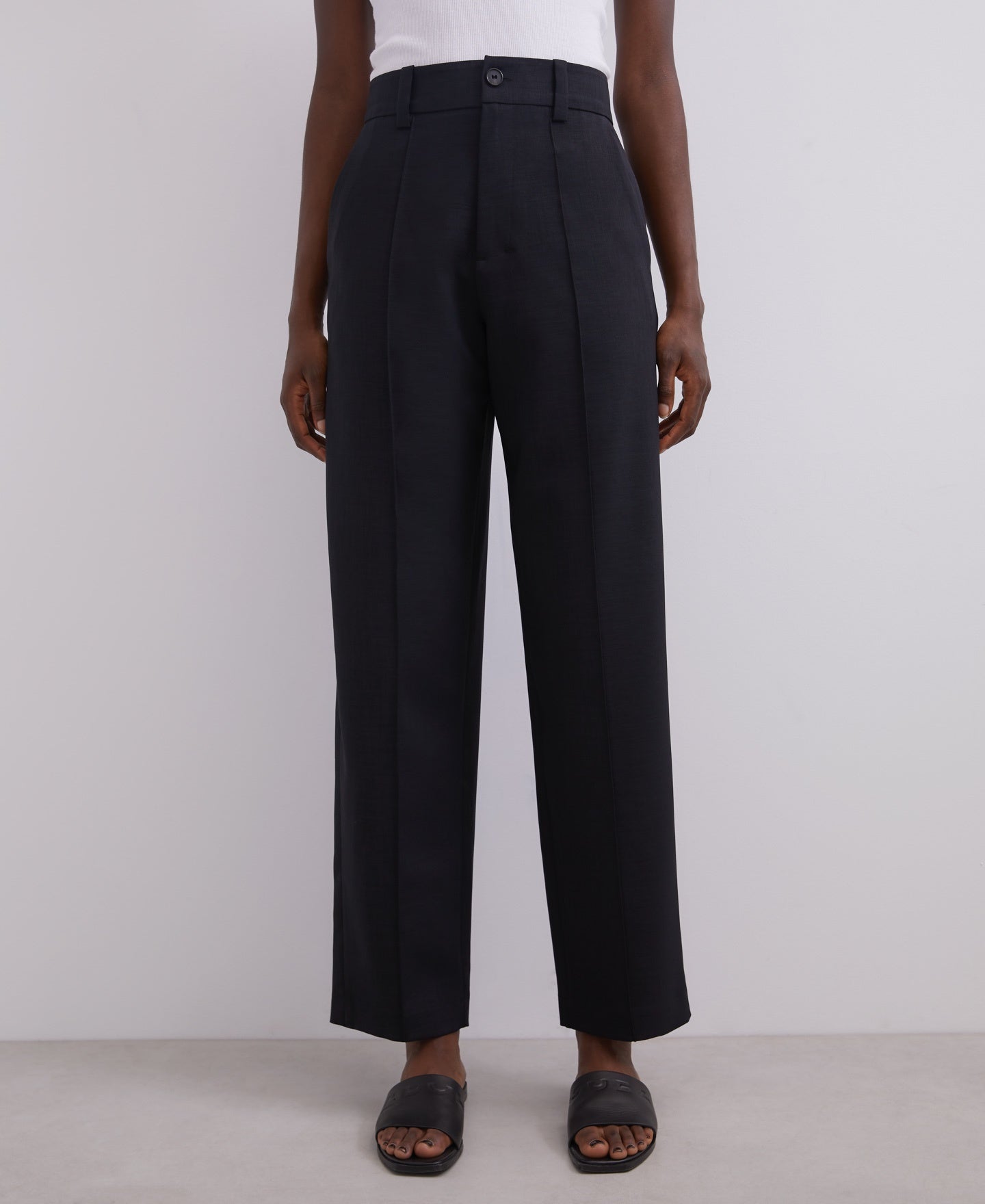 Black High-Waisted Tailored Trousers | Adolfo Dominguez – Adolfo ...