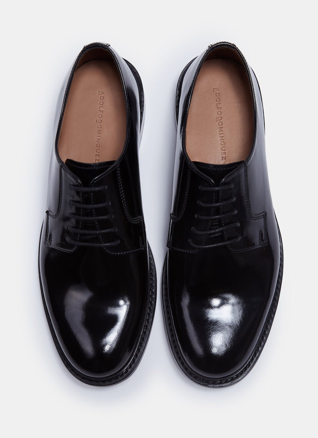 Men Shoes | Black Leather Lace-Up Bluchers by Spanish designer Adolfo Dominguez