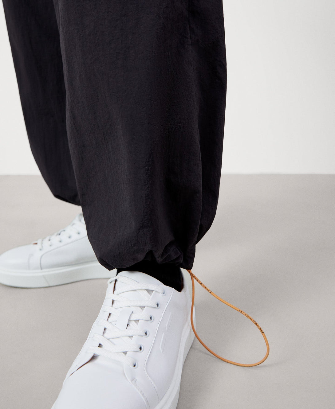 Men Trousers | Black Nylon Baggy Trousers by Spanish designer Adolfo Dominguez