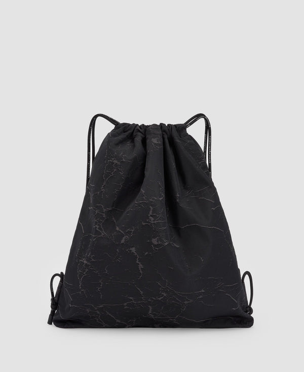 Men Bags | Black Print Crackle Print Backpack by Spanish designer Adolfo Dominguez