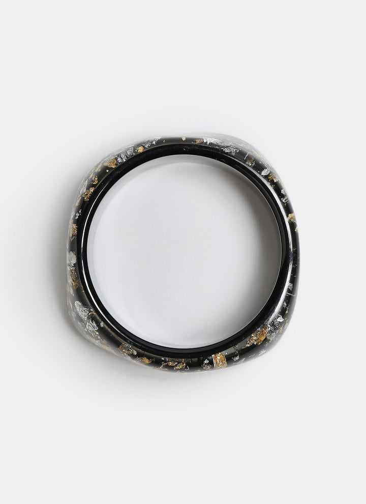 Women Bracelet | Black Resin Narrow Band Bracelet by Spanish designer Adolfo Dominguez