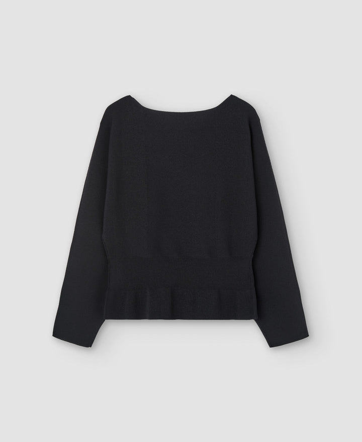 Women Jersey | Black Womens Sweater by Spanish designer Adolfo Dominguez