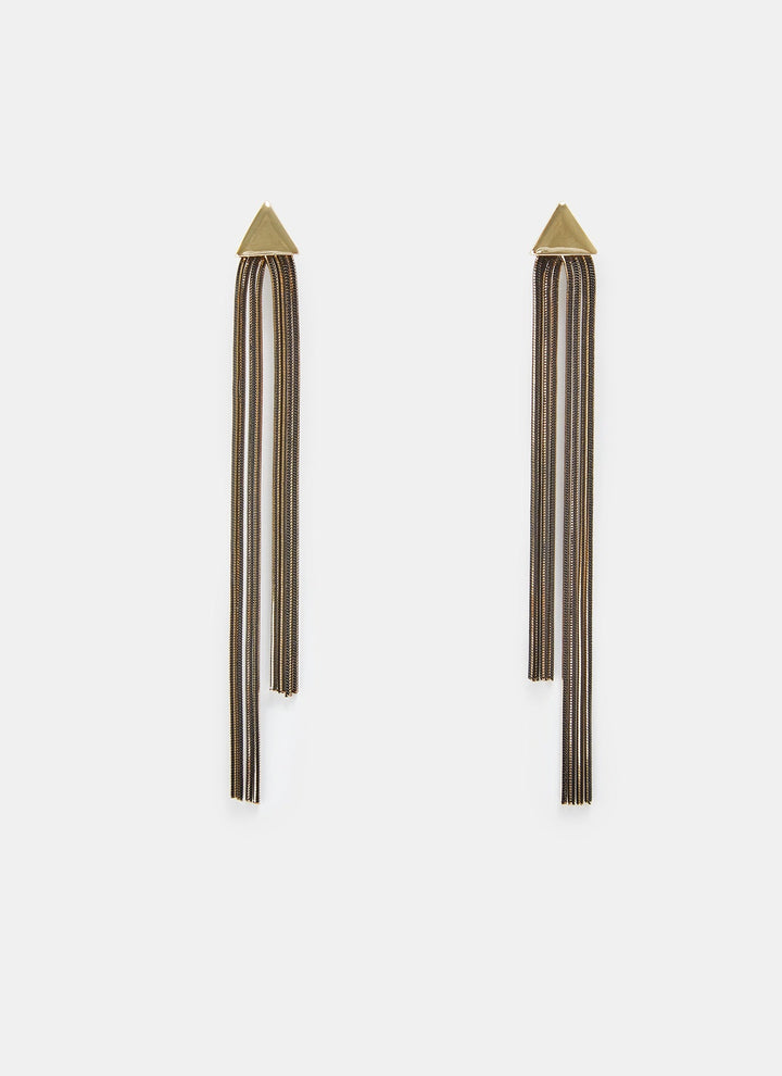 Women Earrings | Black/Gold Multiline Earrings In Bicolour Metal by Spanish designer Adolfo Dominguez