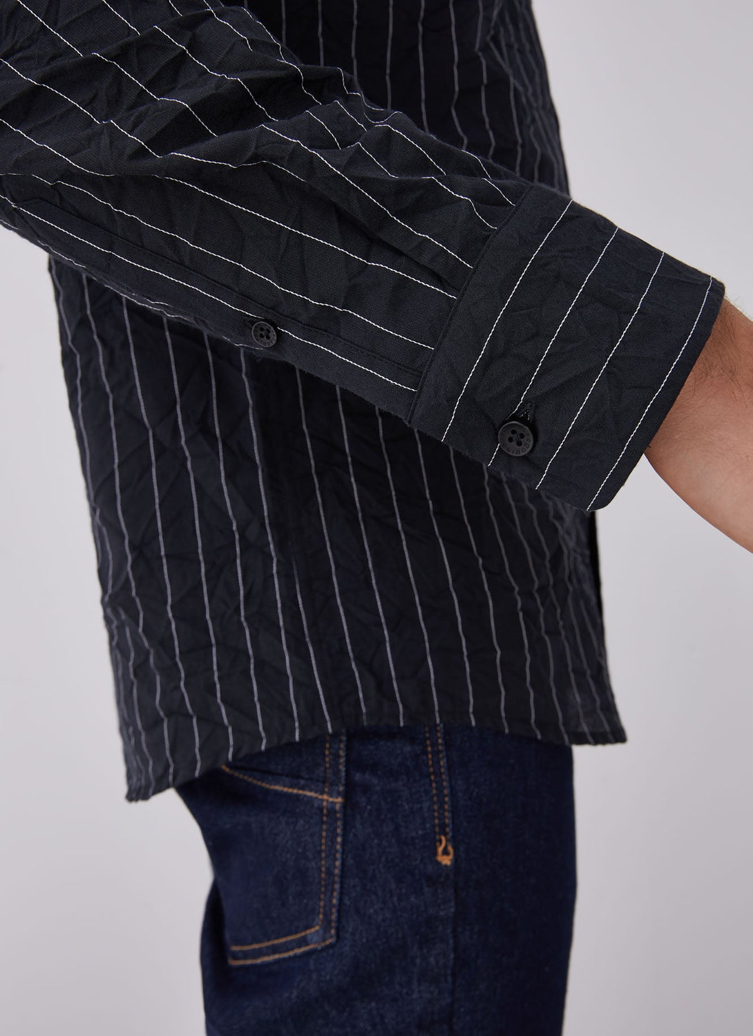 Men Shirt | Black/White Contrasting Striped Shirt by Spanish designer Adolfo Dominguez