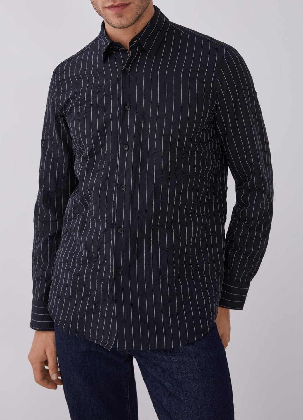 Black/White Contrasting Striped Shirt | Adolfo Dominguez – Adolfo ...