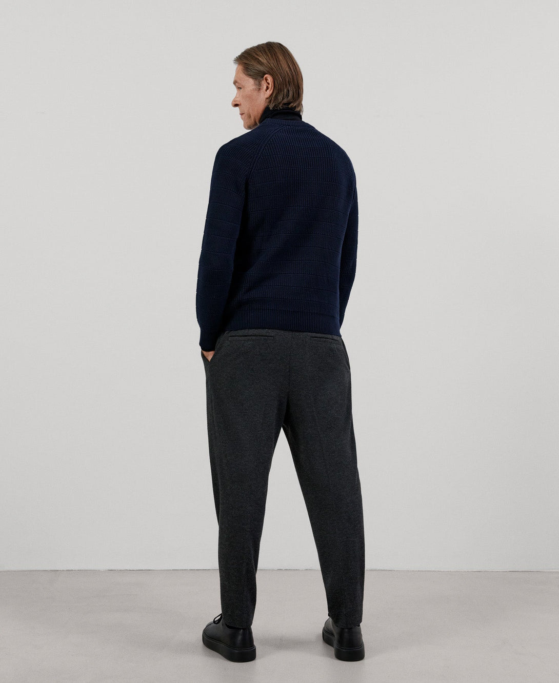 Men Jersey | Blue/Grey Sweater by Spanish designer Adolfo Dominguez