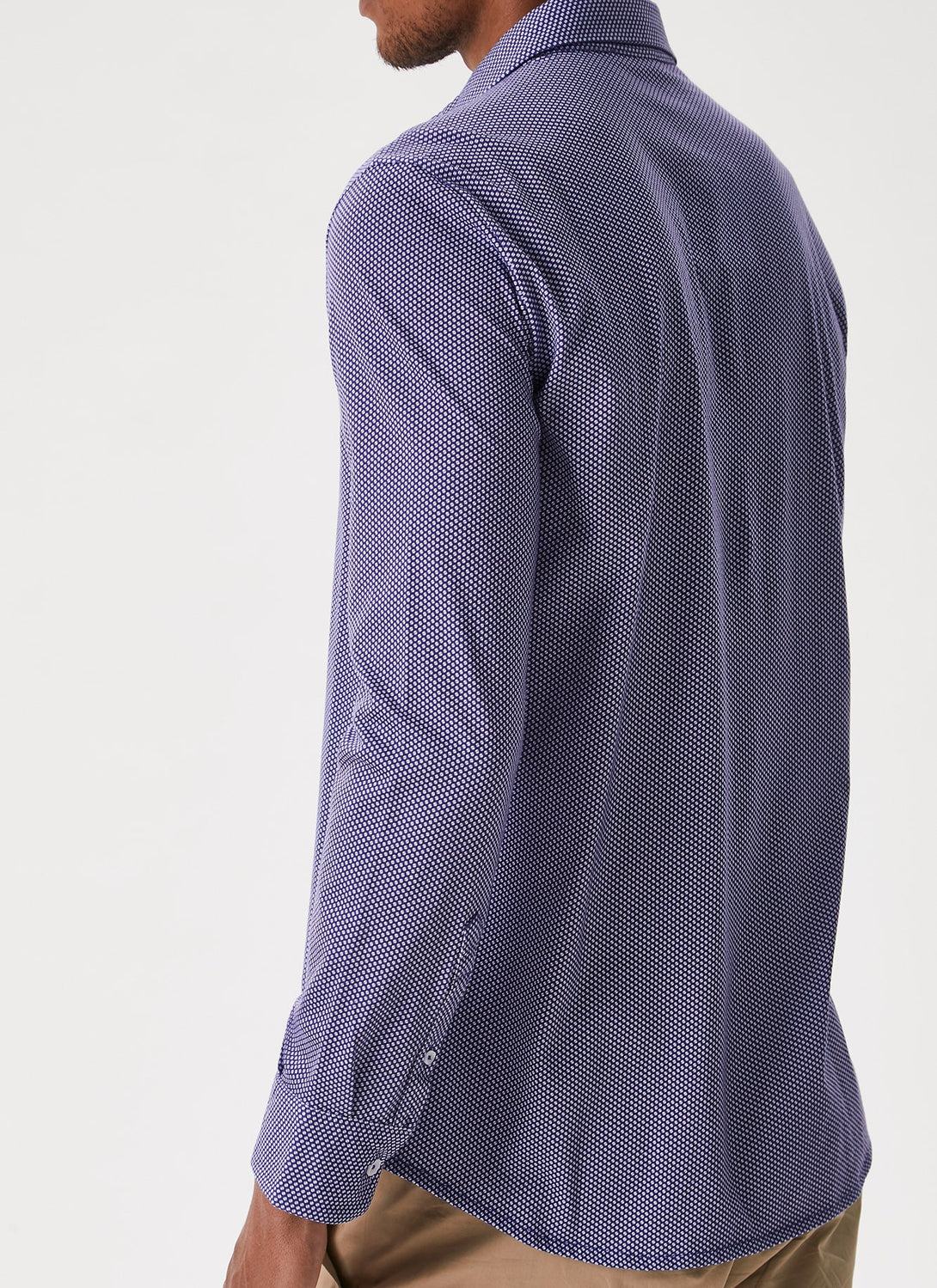 Men Long-Sleeve Shirt | Blue/White Shirt by Spanish designer Adolfo Dominguez