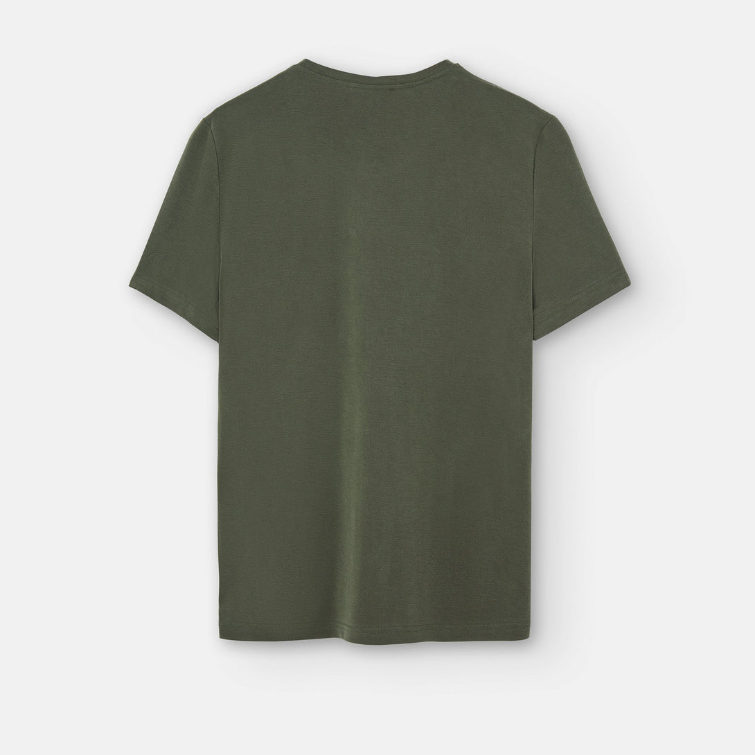 Men T-Shirt (Short Sleeve) | Dark Green Responsible Modal Basic T-Shirt by Spanish designer Adolfo Dominguez