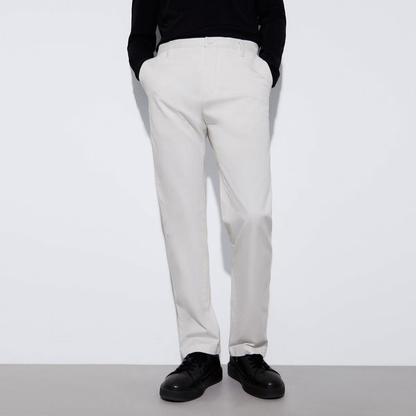 Men Trousers | Ecru Responsible Cotton Chino Pants by Spanish designer Adolfo Dominguez