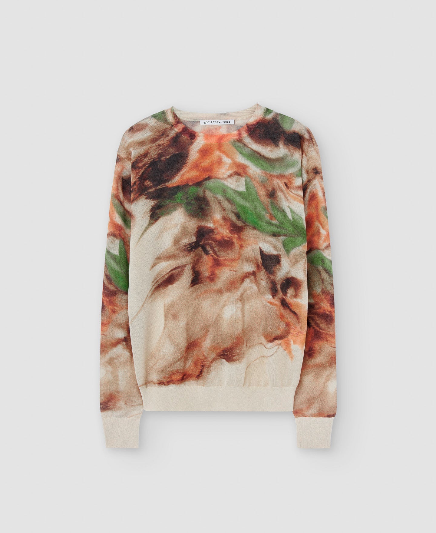 Flower Stamped Responsible Viscose Printed Sweater | Adolfo Dominguez ...