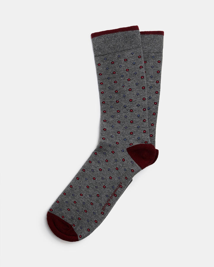 Grey Low Cut Socks With Geometric Print | Adolfo Dominguez – Adolfo ...