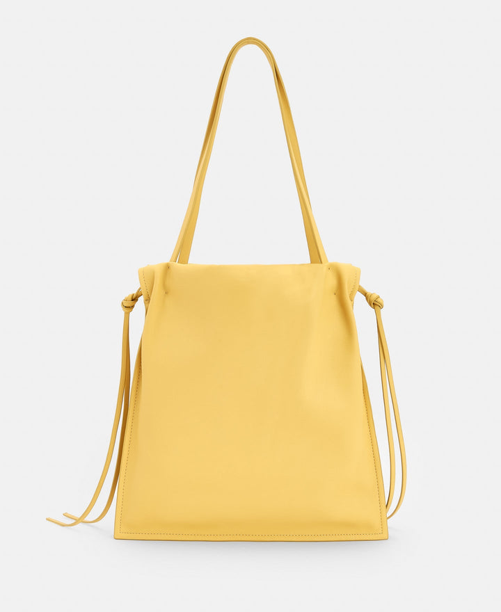 Women Bags | Light Yellow Recycled Polyurethane Shopper Bag by Spanish designer Adolfo Dominguez