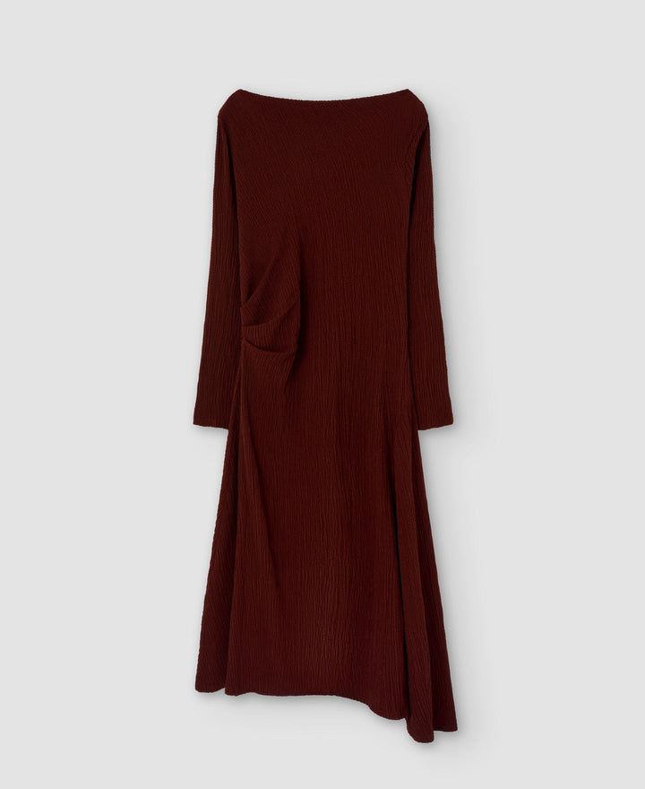 Women Dress | Maroon Dolman Sleeve Long Dress by Spanish designer Adolfo Dominguez