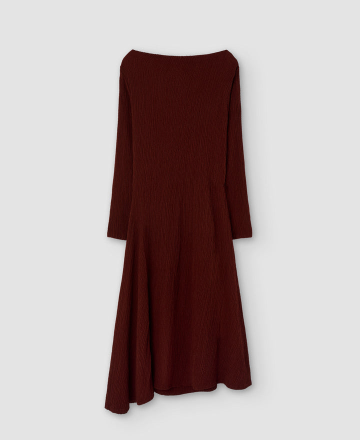 Women Dress | Maroon Dolman Sleeve Long Dress by Spanish designer Adolfo Dominguez