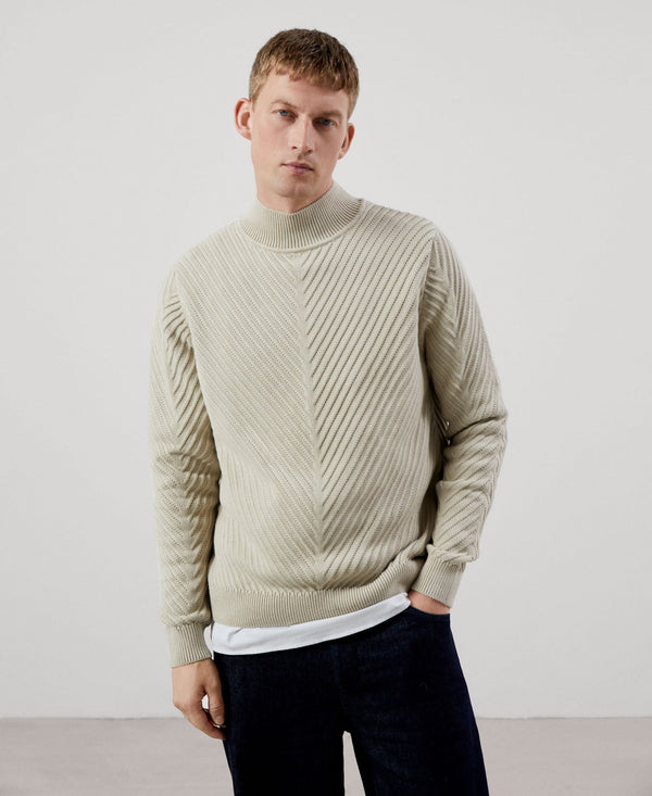 Men Jersey | Mens Ecru Sweater by Spanish designer Adolfo Dominguez