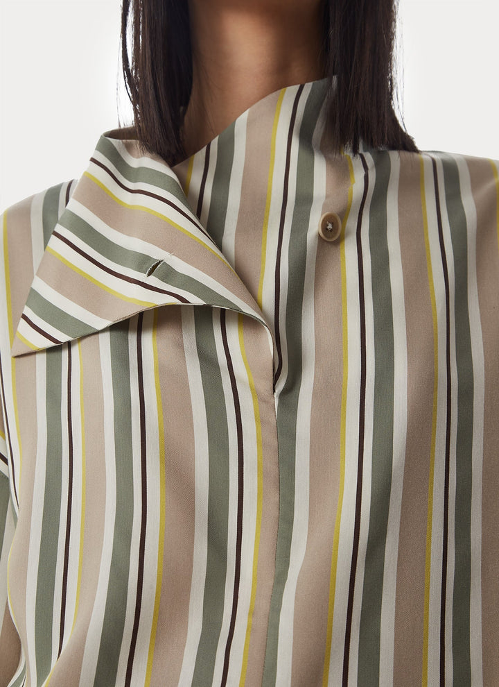 Women Shirt | Multicolor Viscose Shirt With Multiposition Colla by Spanish designer Adolfo Dominguez