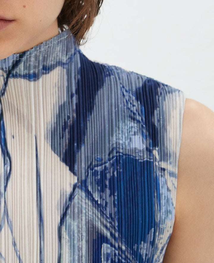 Women Top | Multicolour Printed Crinkle Top by Spanish designer Adolfo Dominguez