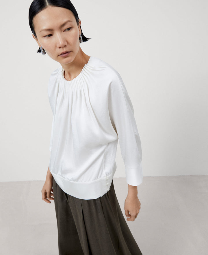 Natural White Dolman Sleeve Shirt | Adolfo Dominguez – Adolfo Dominguez ...