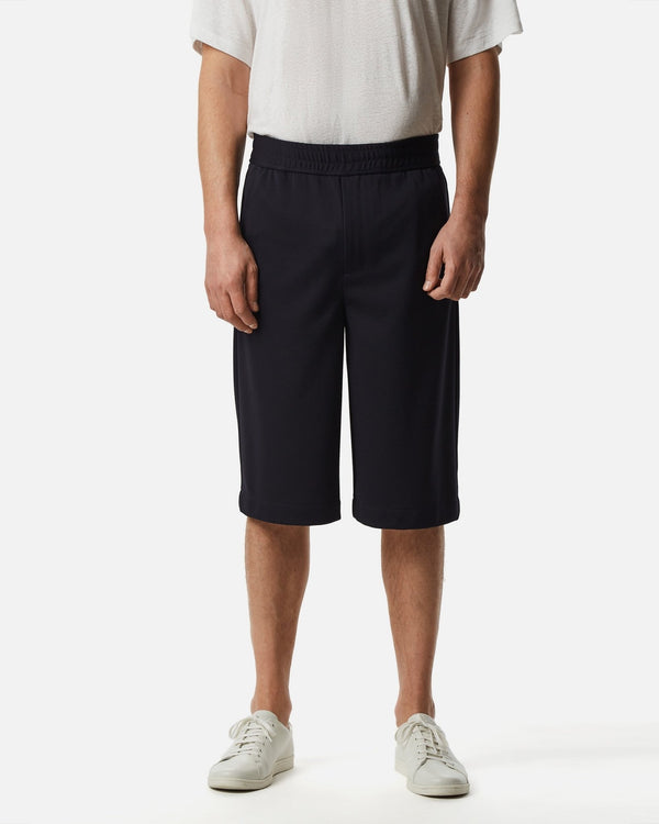 Men Shorts | Navy Blue Bermuda Shorts With Elastic Waist by Spanish designer Adolfo Dominguez