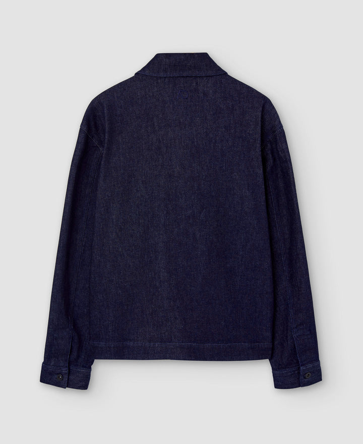 Navy Blue Demin Overshirt In Recycled Materials | Adolfo Dominguez ...