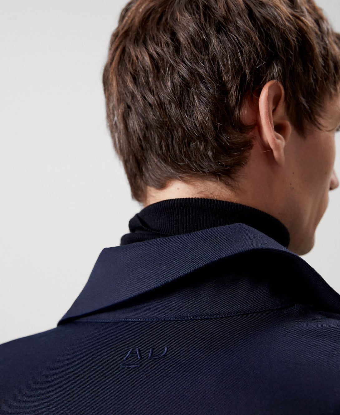 Men Overshirt | Navy Blue Lyocell Overshirt by Spanish designer Adolfo Dominguez