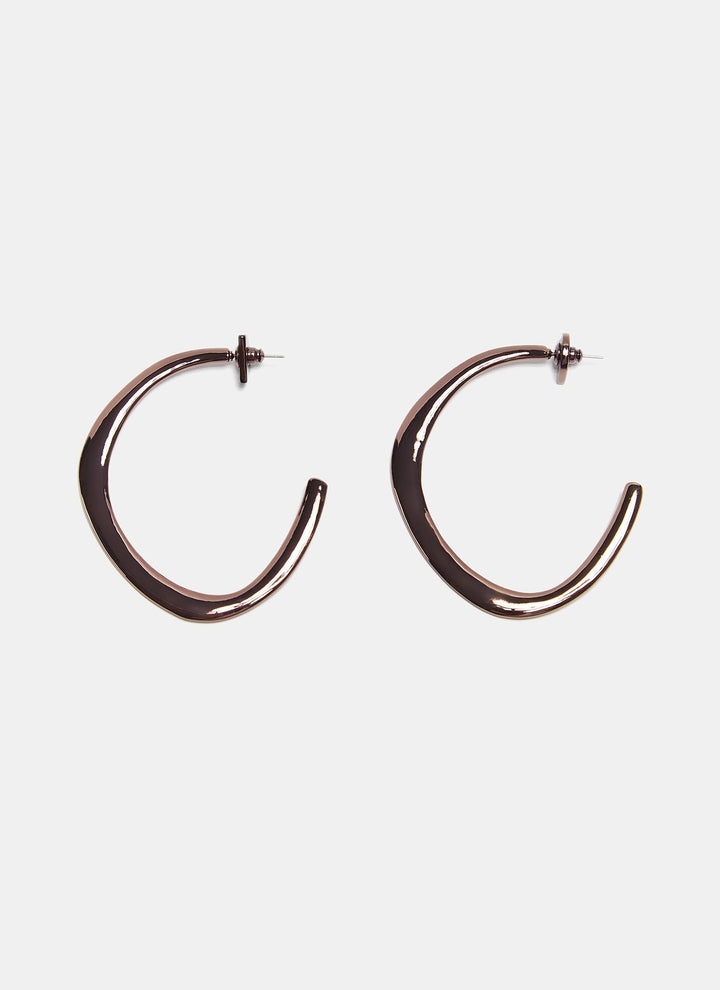 Women Earrings | Purple Hoop Earrings With Organic Shape by Spanish designer Adolfo Dominguez