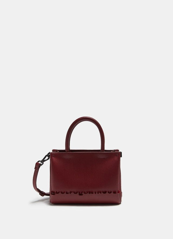 Women Bags | Red Rectangular Mini-Citybag With Logo by Spanish designer Adolfo Dominguez