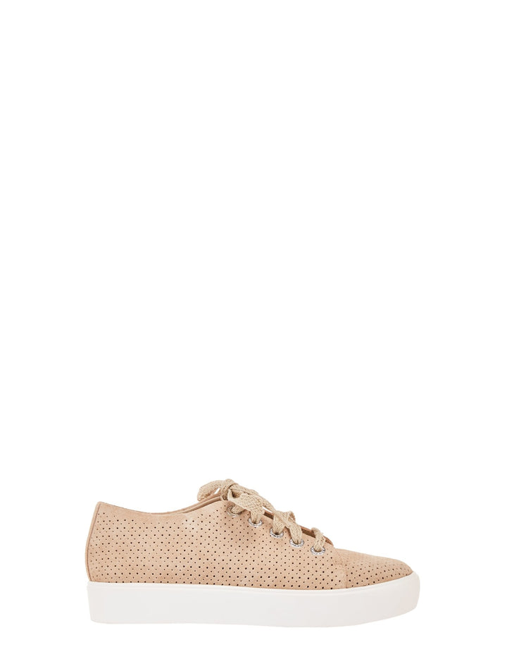 Women Shoes | Sand Microperforated Suede Sneakers by Spanish designer Adolfo Dominguez